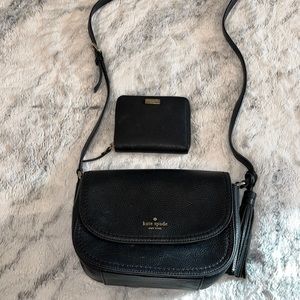 Black Kate Spade bag and wallet